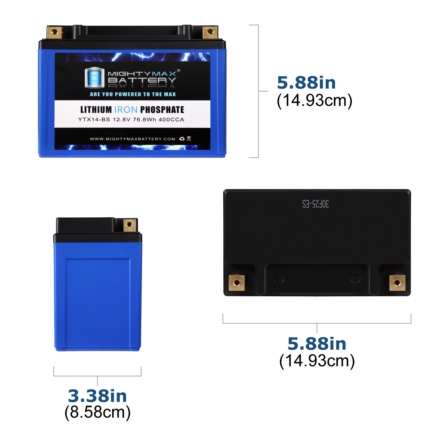 Mighty Max YTX14-BS Lithium Battery Compatible with Kawasaki